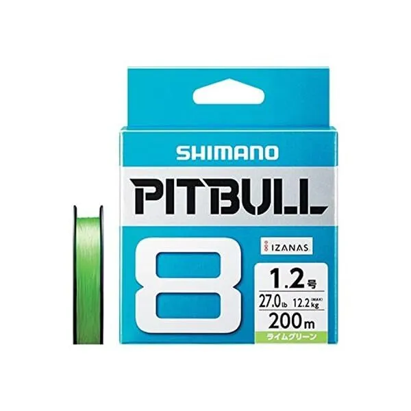 Shimano Pitbull X8 Lime Green 200m 27.0lb(12.2kg) #1.2 Braided PE Line japan
