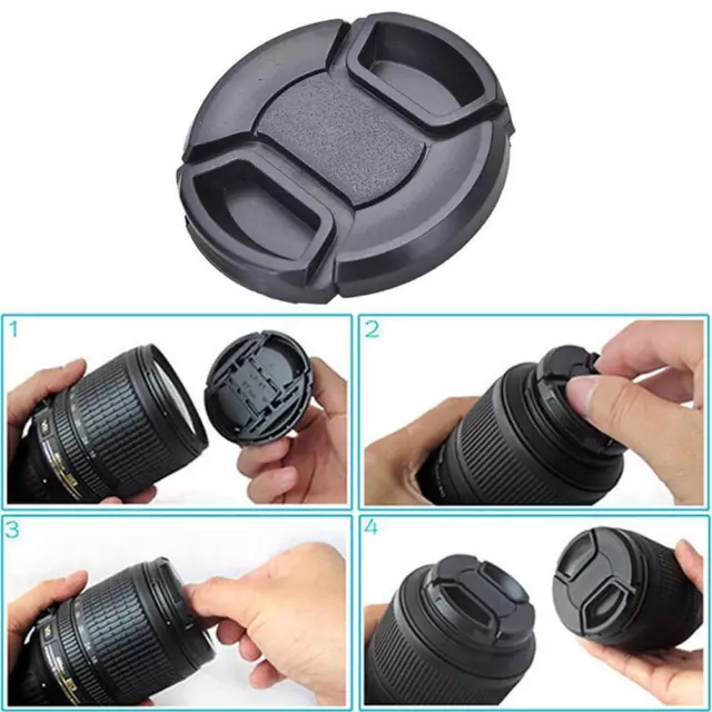 49mm Lens Cap center pinch snap on Front Cover string SALE For Canon Nikon G5M8