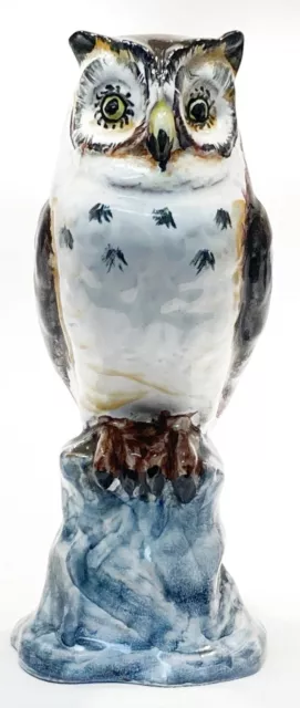 Vintage Ugo Zaccagnini 6.5" Owl Figurine Italian Pottery Numbered & KB Sticker