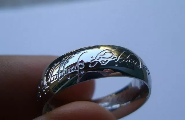 Anello HOBBIT Acciaio collezione SIGNORE degli ANELLI scrittura elfica Elfo