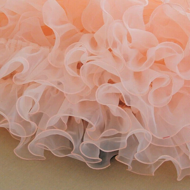 Dentelle Maille Ruffles Bord Pli Couture Organza Serviettage Craft Tissu 5 Mètre