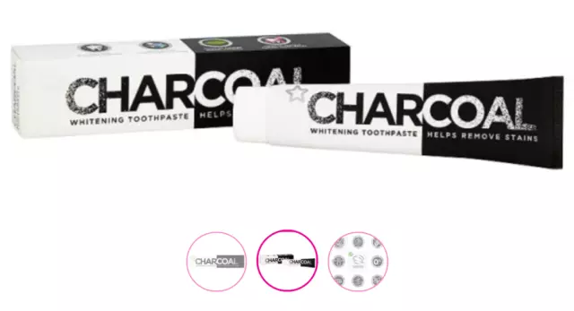 CHARCOAL WHITENING TOOTHPASTE New Age Oral Care VEGAN MADE INDIA FLUOR 1450 ppm