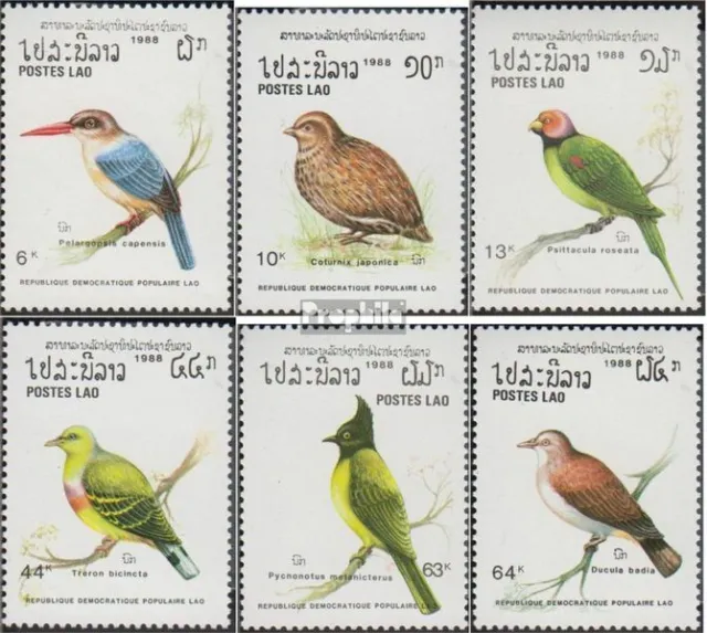 Laos 1988 Birds Stamps-1082-1087 (complete issue)