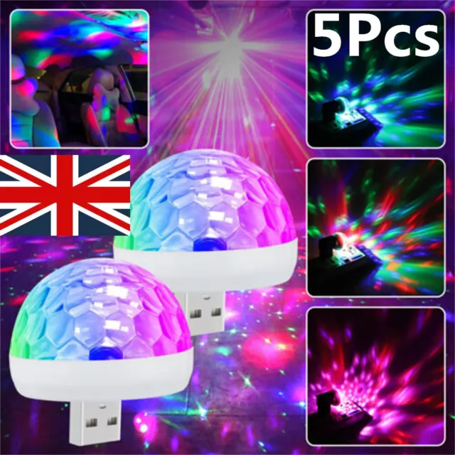 USB Mini RGB LED Disco Stage Light Party Phone Ball Lamp Club DJ KTV Decors - UK