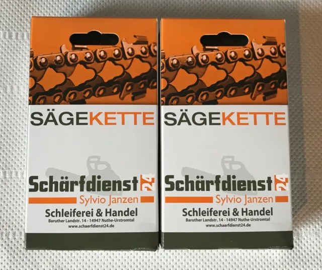 2x Kette Sägekette Ersatzkette p. für Stihl MSA160C MSA200 1/4" 1,1mm 72TG 35cm