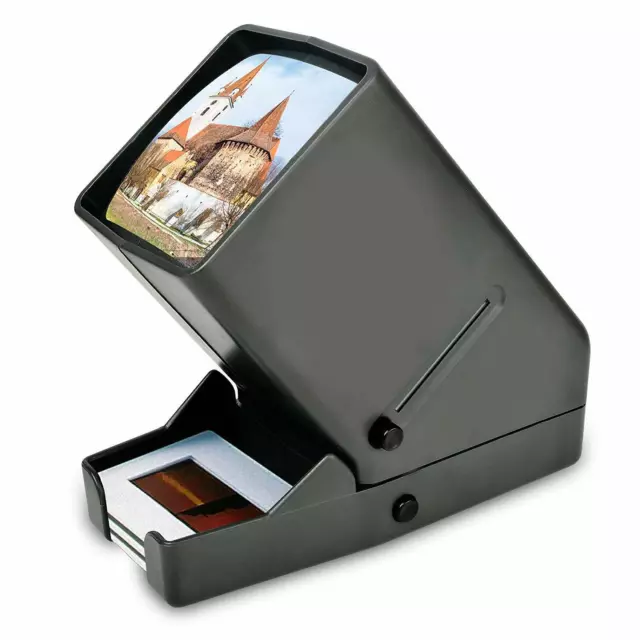 35mm Slide Viewer, 3X Magnification and Desk Top LED Lighted Illuminated Viewing