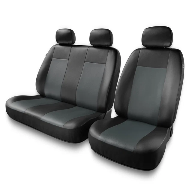 Housses De Siège Auto Pour Renault Trafic 3 Et Opel Vivaro B - Tissu Piqué Noir-rouge, Protection Anti-taches
