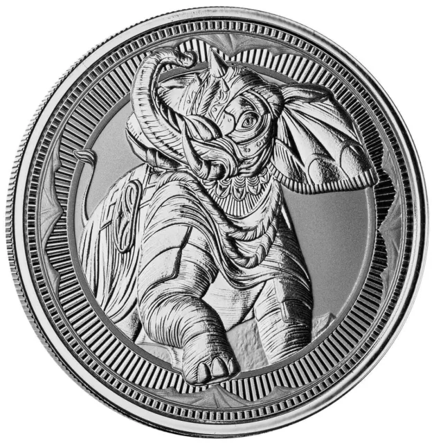 2023 - 1 oz Gibraltar War Elephant Silver Coin (BU) .999 Fine Silver - IN STOCK