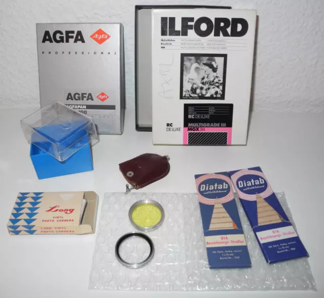 Konvolut Vintage Fotozubehör AGFA APX Planfilm VOIGTLÄNDER Vorsatzlinsen CENEI