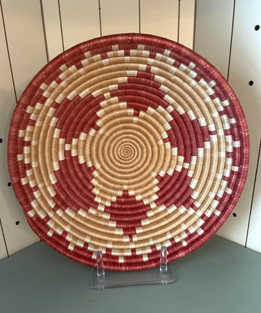 Handmade 11" Coil Bowl Basket African Raffia
