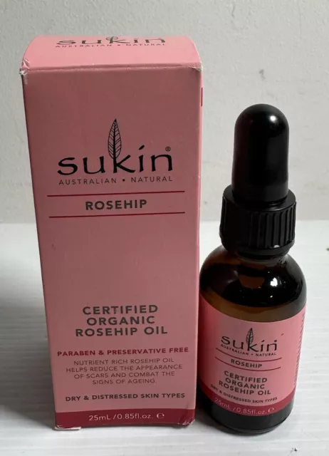 Sukin Australian Natural Certified Organic Rose Hip Oil 25ml Rosehip Bottle