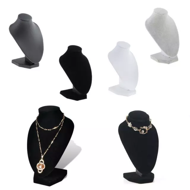 Jewelry Display Stand Holder Necklace Chain Black/white Velvet High Neck Form