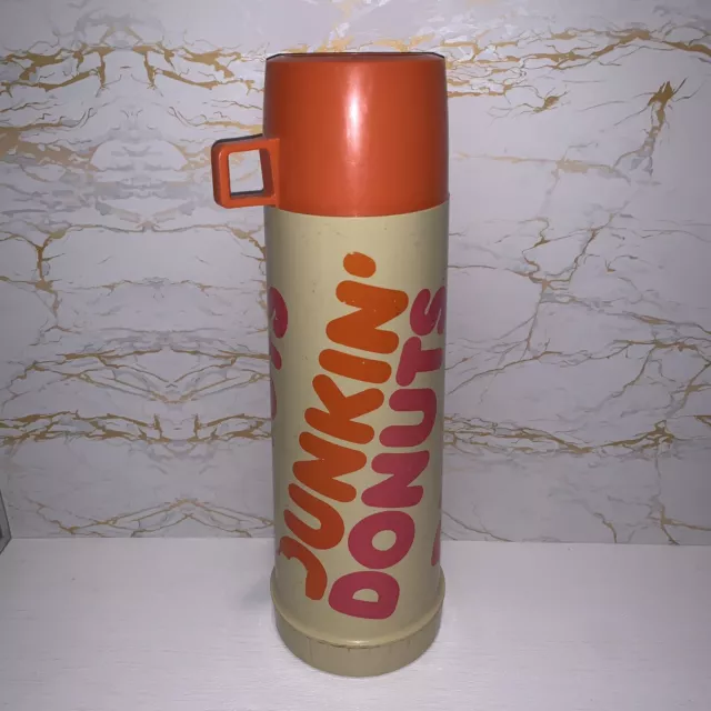 1980'S VINTAGE DUNKIN Donuts THERMOS King Seeley Large Travel Mug 1 ...
