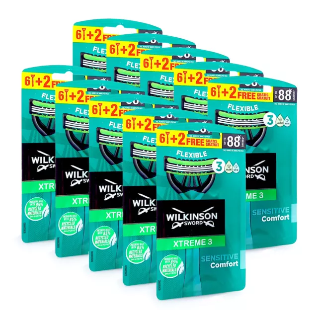 80x Wilkinson Xtreme 3 Sensitive Einwegrasierer Rasierer mit flexiblen Klingen