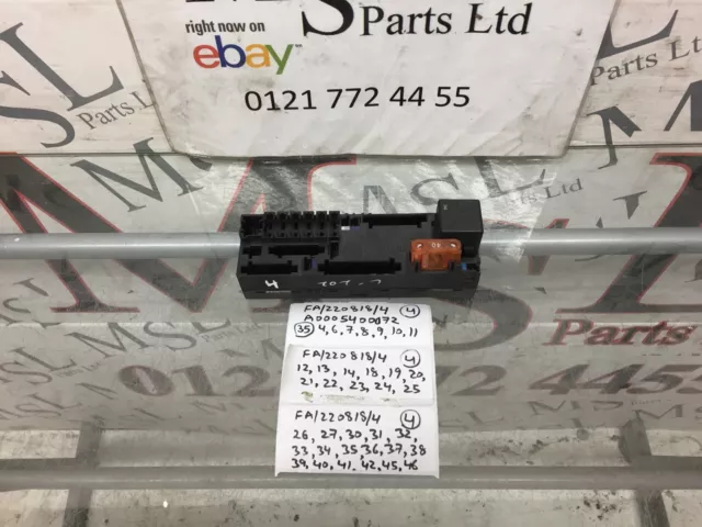 (As) Mercedes Benz W202 W210 C & E Class Front Fuse Box Relay Unit A0005400072