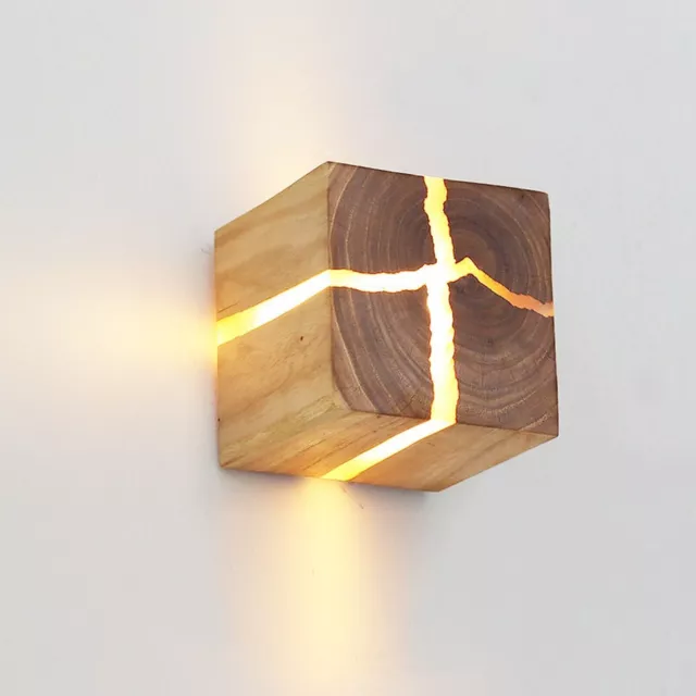 Nordic Bedroom Bedside Wood Wall Lights Explosion Style Study Background Lamp 3