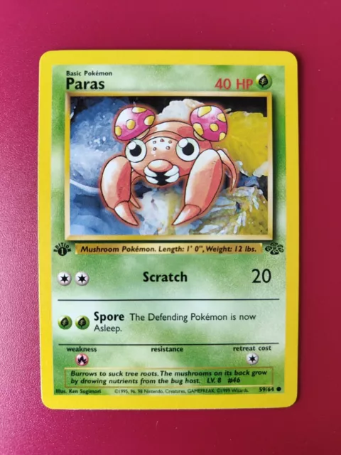 Pokémon TCG Paras Jungle 1st Edition Common 59/64 - Pack Fresh/ Mint