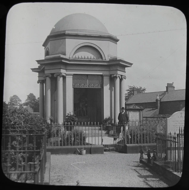 Glass Magic Lantern Slide ROBERT BURNS MAUSOLEUM C1900 PHOTO SCOTLAND DUMFRIES