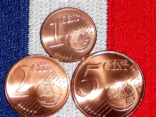 FRANCE 2022 Frankreich Francia 3 Pieces 1 2 5 Cent Euro Unc De Rouleau Premium