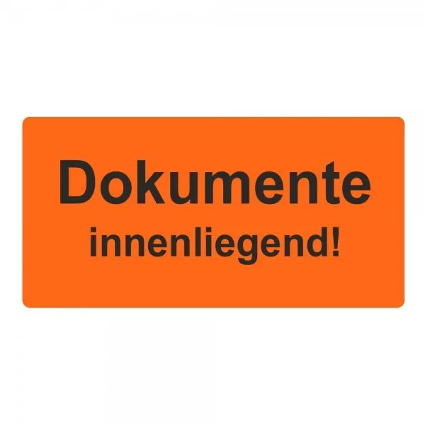 Versandetiketten/Warnaufkleber "Dokumente innenliegend!" 30 x 62 mm - 1000 Stück