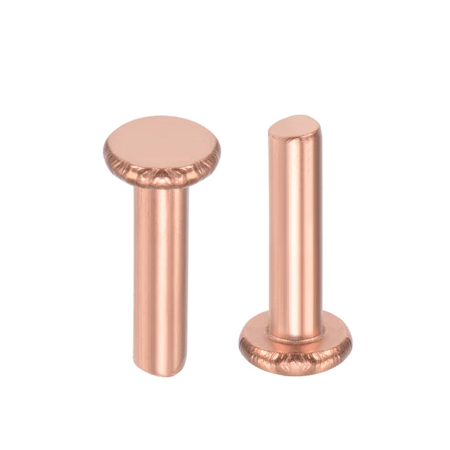25Pcs 13/64"x25/32" Tête plate Cuivre Rivets solides attaches
