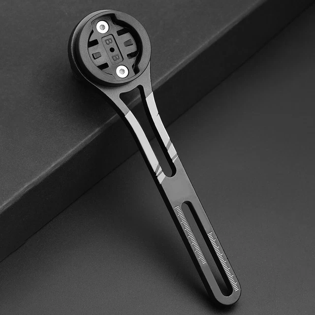 Support De Vélo En Aluminium Pour Compteur Kilométrique - Noir, Compatible Garmin, Ajustable Et Stable