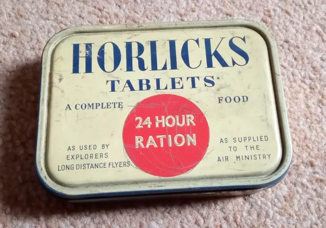 WW2 Original Air Ministry Horlicks Tablets Ration Empty Tin -  RAF