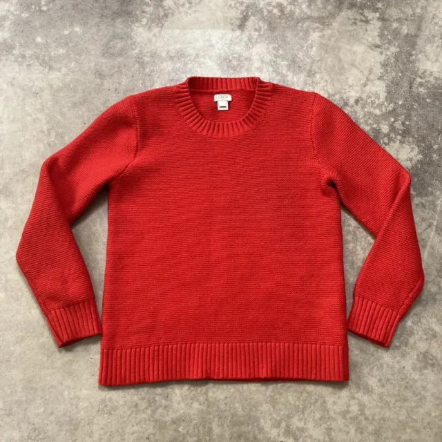 J. Crew Sweater Womens Size Small Red Classic Crewneck Knit Holiday