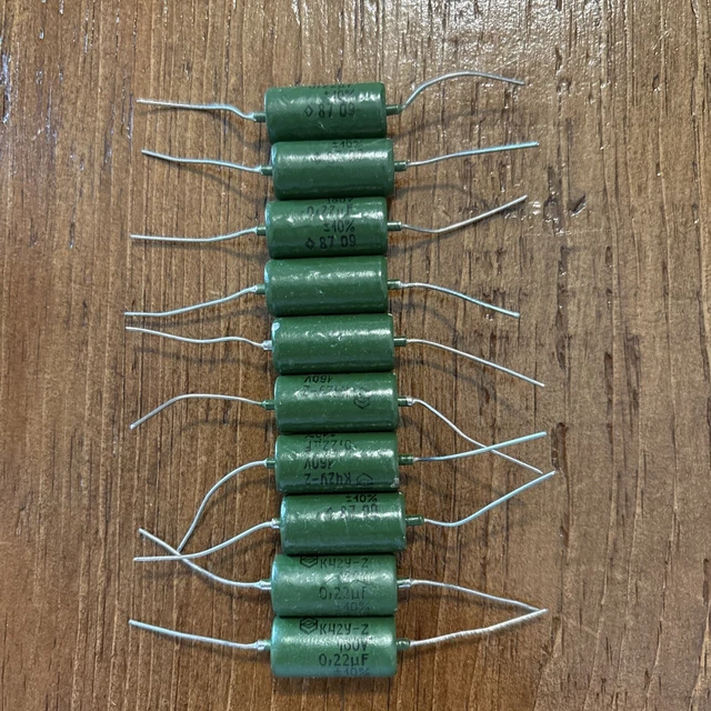16pcs NOS USSR K42Y-2 Paper In Oil Capacitors 0.22uF 160V - For Tube Audio Amp Repair