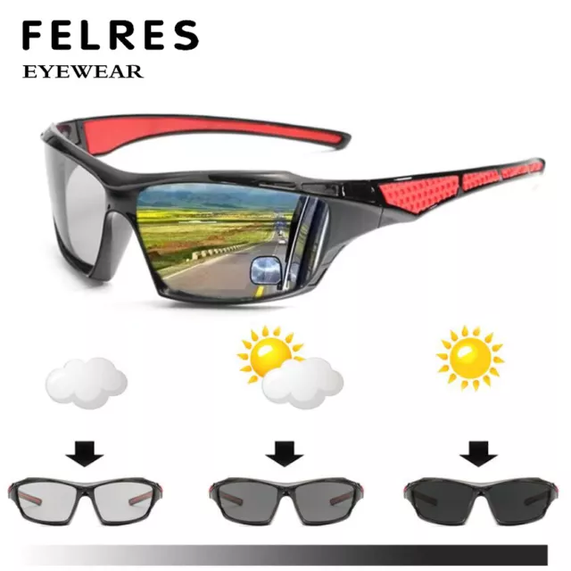 FELRES Men Photochromic Polarized Sunglasses Outdoor Driving Cycling Glasses Hot