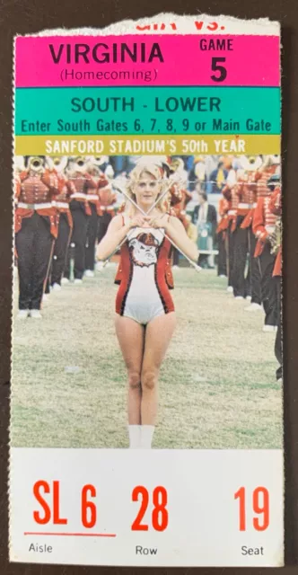 Georgia Bulldogs 11/3/1979 ORIGINAL college football ticket vs Virginia