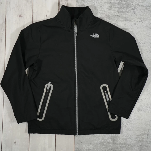 THE NORTH FACE Boys Jacket Black Zip Up Fleece Lining School Outerwear Size L