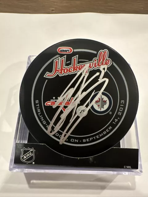 Evander Kane Rare Hockeyville Signed Jets vs Capitals Official game Puck