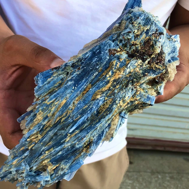 2.59lb   Rare! Natural beautiful Blue KYANITE with Quartz Crystal Specimen Rough