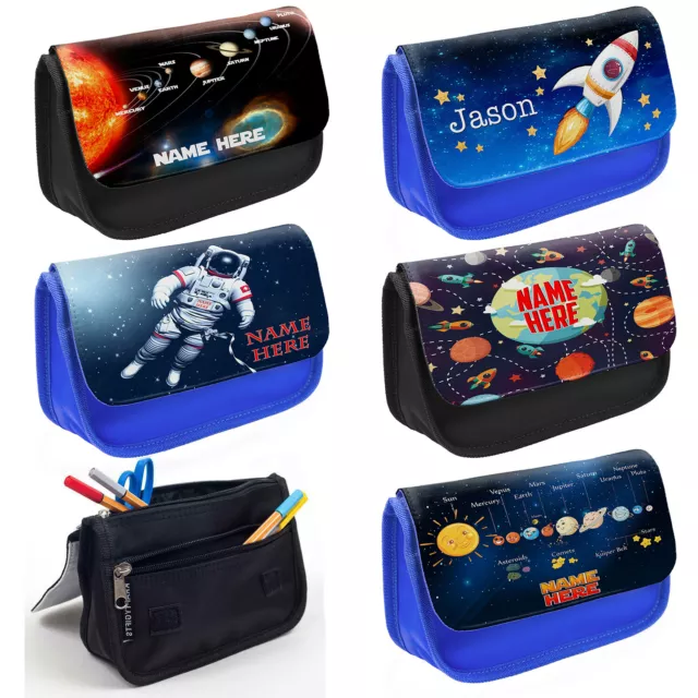 Personalised Space Pencil Case Boys School Stationary Bag Kids Planets Gift