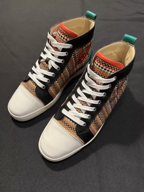 CHRISTIAN LOUBOUTIN WICKER Weave Sneakers High Tops Shoes 40.5 Us 7.5 ...