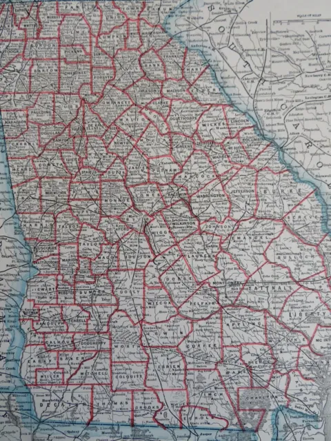 Georgia Atlanta Savannah Athens Macon 1891 Balch detailed state map