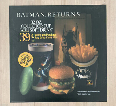 Vintage McDonalds Translite Batman Returns Display Sign Movie Promo Nice!