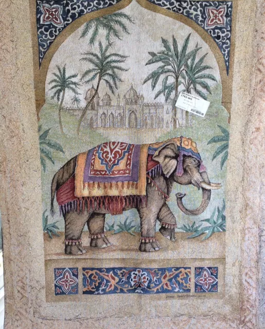 Vintage “Old World Elephant Fine Art Hanging Tapestry” 100% Cotton, Mint!!!