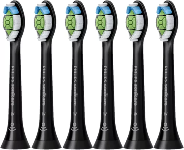 Genuine Philips Sonicare W Optimal White Electric Toothbrush Heads Black 6 Pack