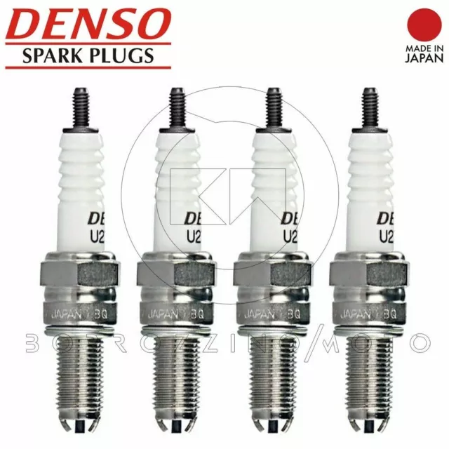 4 CANDELE DENSO U24ETR per SUZUKI GSF BANDIT 400 1991 > 1992