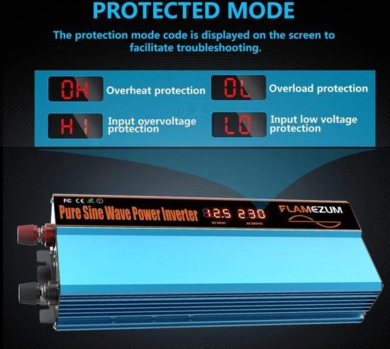CAPTOK Convertisseur Pur Sinus 1000W/2000W Onduleur