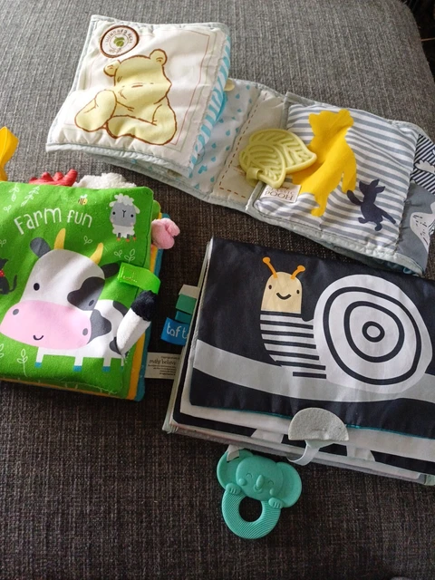 3 Baby Stofftier Bücher Tether Farm Tier Material Spielzeug Winnie Puuh 0+