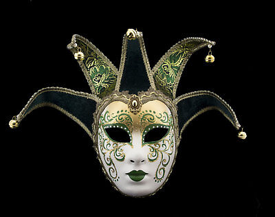 Mask from Venice Volto Jolly Green IN 5 Spikes -disguise And Decoration - 2183