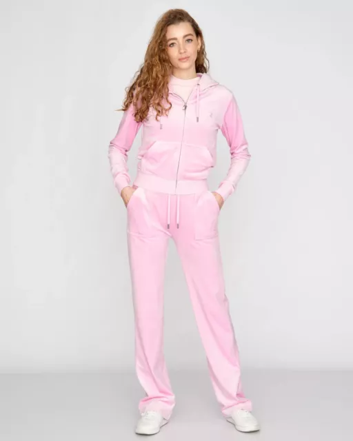 Juicy Couture Wmns Robertson Classic Velour Zip Trough Hoodie Women begonia pink