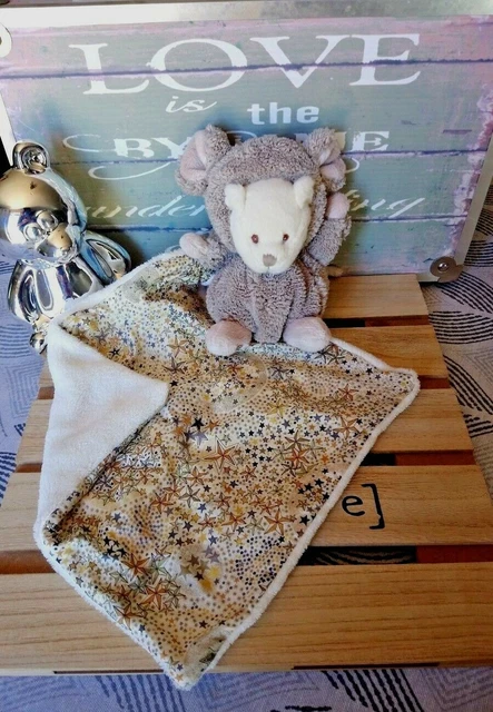 Doudou peluche ours souris rat blanc taupe mouchoir étoiles Bukowski
