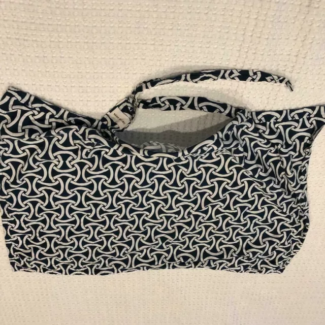 BEBE AU LAIT breast feeding NURSING COVER blue and White