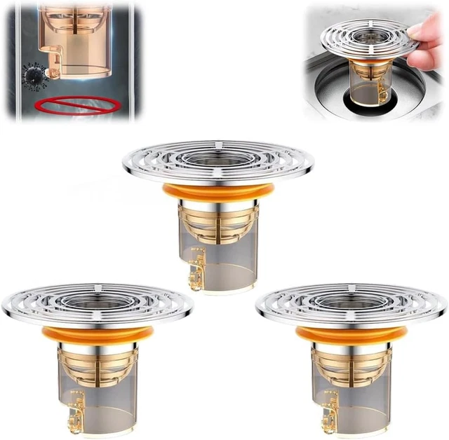 Bodenablauf Geruchsverschluss 2er-Set - Anti-Rückfluss 360° Schutz