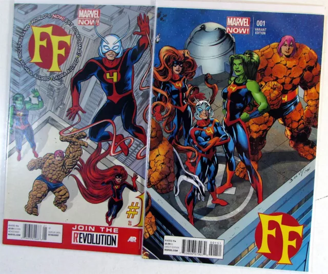 FF Lot of 2 #1,1e Marvel Comics (2013) NM 2nd Series 1st Print Comic Books