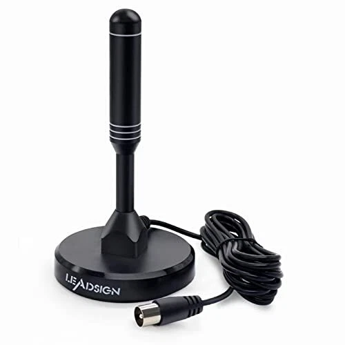 Leadsign Antenne TV Portable avec Base magnétique antenne numérique à Gain él...